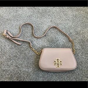Tory Burch Mini Britten Light Oak Crossbody Bag